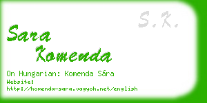 sara komenda business card